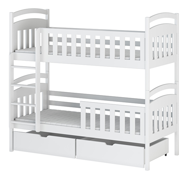 Detská posteľ 90 x 190 cm Sarina (s roštom a úl. priestorom) (biela)