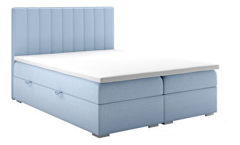 Manželská posteľ Boxspring 140 cm Ranaly (modrá) (s úložným priestorom)
