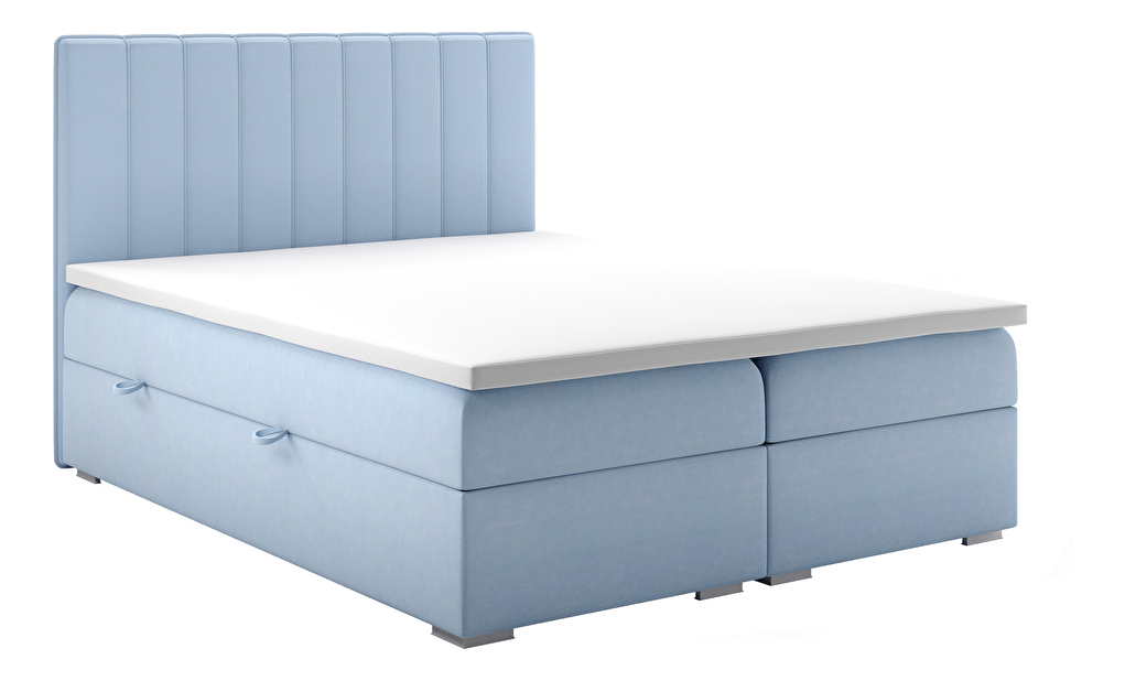 Kontinentálna posteľ 140 cm Ranaly (modrá) (s úložným priestorom)