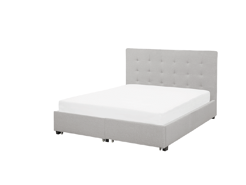Manželská posteľ 140 cm ROLLA (s roštom a úl. priestorom) (svetlosivá)