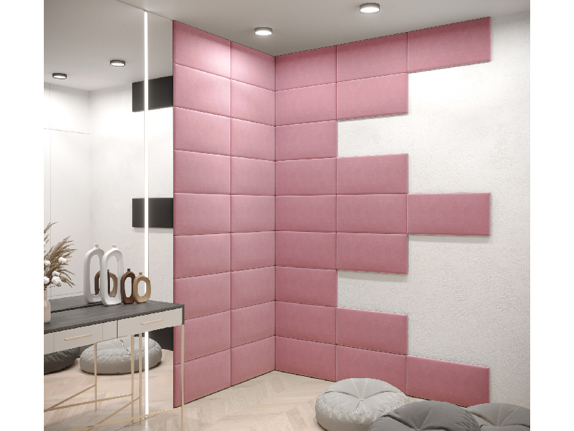 Čalúnený panel Cubic 60x30 cm (ružová)
