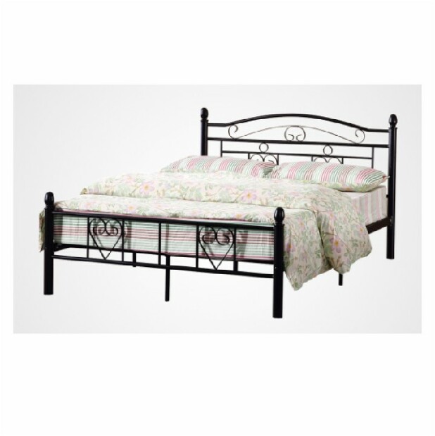 Manželská posteľ 160 cm Brita (s roštom) (čierna)