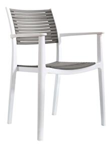 Jedálenská stolička HERMA (biela + sivá)
