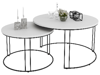 Set 2 ks. konferenčných stolíkov Essence (čierna + biela)