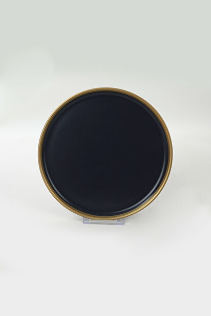 Sada dezertných tanierov (6 ks.) Saturn (tmavá modrá + zlatá)