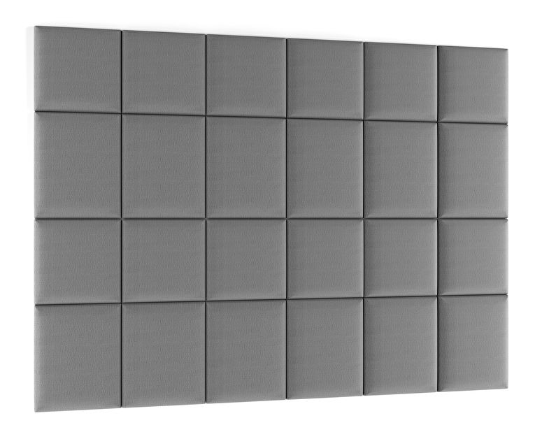 Set 24 čalúnených panelov Quadra 240x180 cm (sivá)
