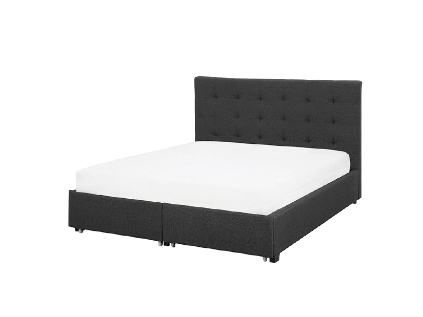 Manželská posteľ 140 cm ROLLA (s roštom a úl. priestorom) (tmavosivá) *výpredaj
