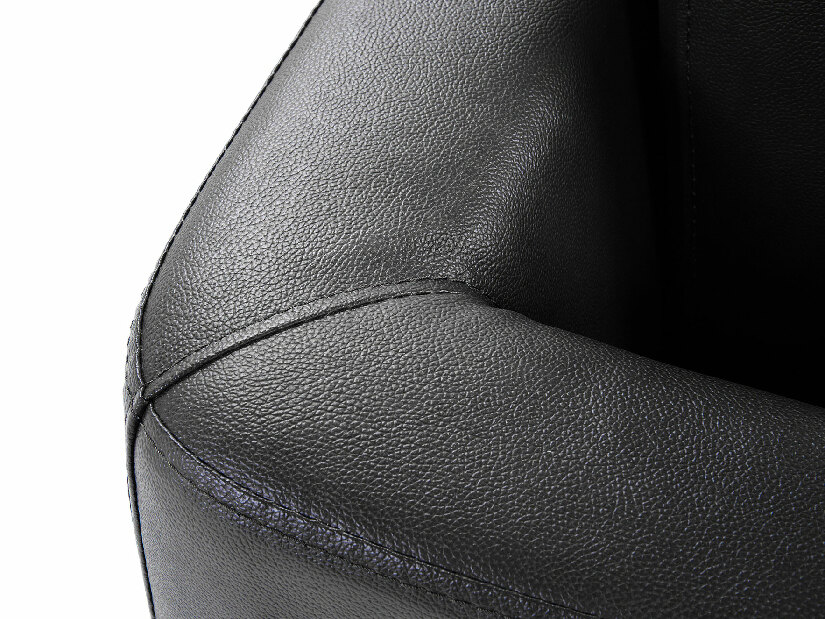 Kožená rohová sedačka Silkeborg (čierna) (P)