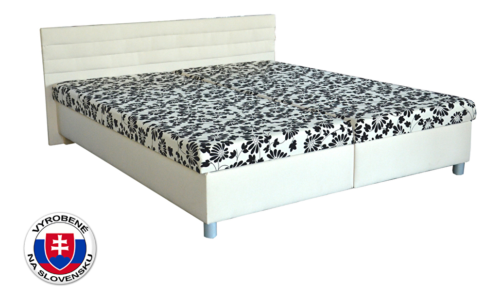 Manželská posteľ 160 cm BRW Etile (biela) (s matracmi)