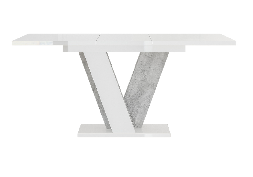 Jedálenský stôl Venag (lesk biely + kameň) (pre 4 až 6 osôb)