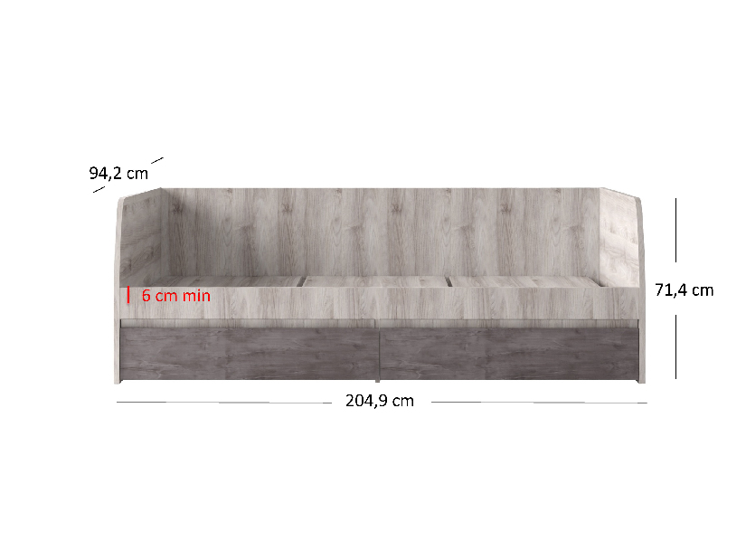 Jednolôžková posteľ 90 cm Jolene 2S (gaštan nairobi + onyxová) (s roštom)
