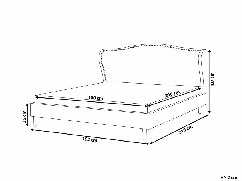 Manželská posteľ 180 cm COLLETTE (s roštom) (sivá)