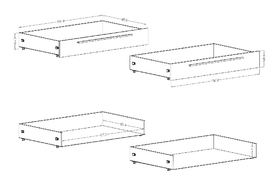 Úložný priestor k posteli Verwood Typ 83 (orech čierny + biela) (2 ks.)