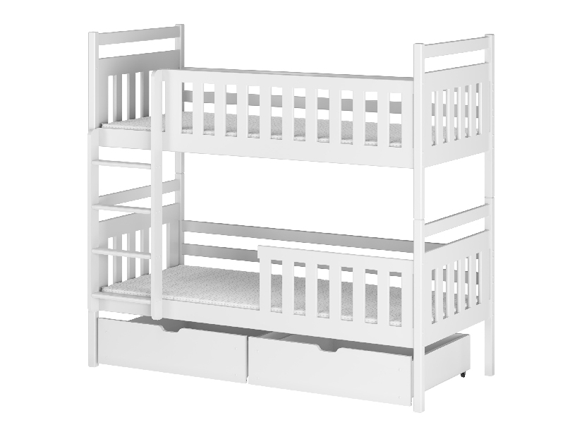 Detská posteľ 80 x 190 cm Mao (s roštom a úl. priestorom) (biela)