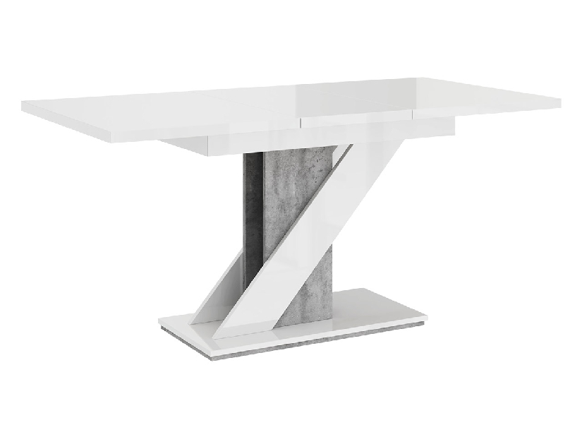 Moderný stôl Exalior (biely lesk + čierny lesk)