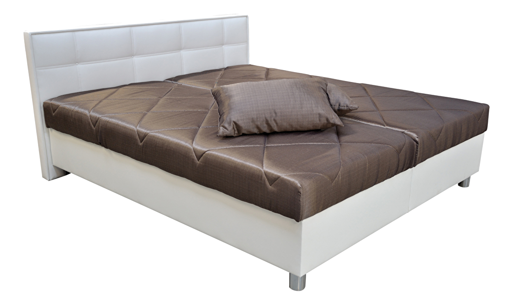 Manželská posteľ 180 cm Blanár Belfast (hnedá + biela) (s roštami a matracmi)