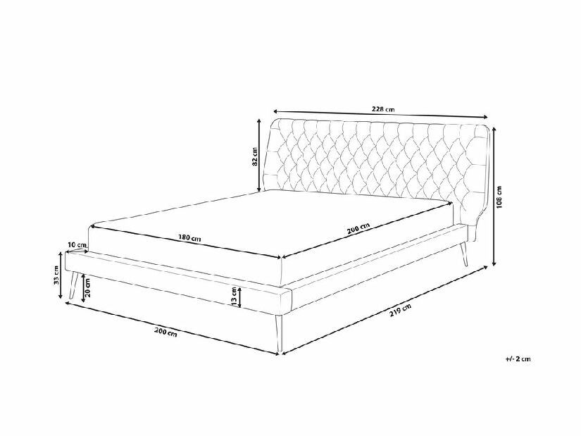 Manželská posteľ 180 cm ESONNA (s roštom) (sivá)