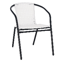 Záhradná stolička Brittaney (biela + čierna)