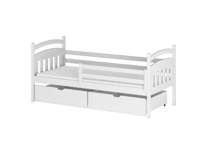 Detská posteľ 90 x 200 cm Susy (s roštom a úl. priestorom) (biela)