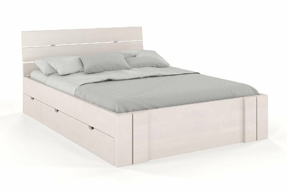 Manželská posteľ 160 cm Naturlig Tosen High Drawers (buk)