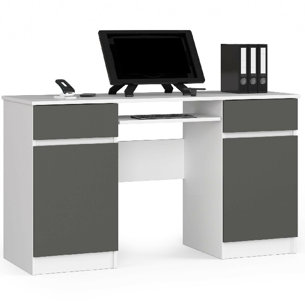 PC stolík Bahadur (biela + sivá)