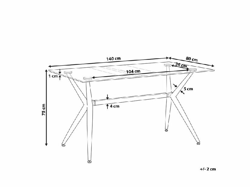 Jedálenský stôl Sham (priehľadná) (pre 4 osoby)