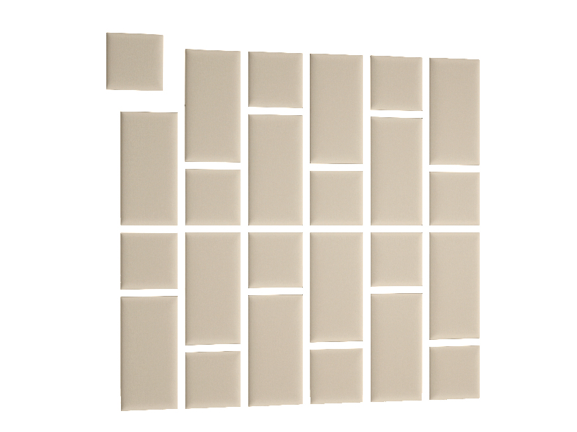 Set 24 čalúnených panelov Quadra 180x180 cm (béžová)