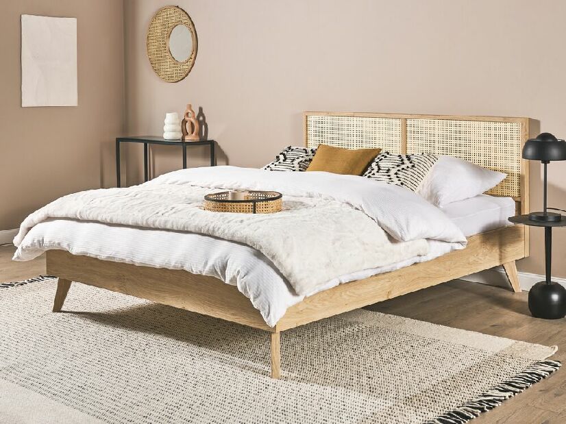 Manželská posteľ 160 cm Monza (svetlé drevo)