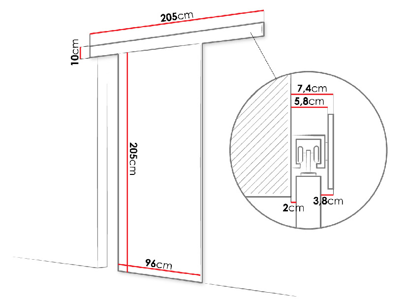 Interiérové ​​posuvné dvere Orenia 90 I (biela)