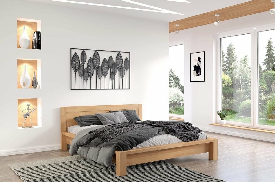 Manželská posteľ 160 cm Naturlig Fjaerland (buk)