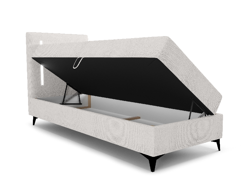 Jednolôžková posteľ 80 cm Ortega Comfort (svetlosivá) (s roštom, bez úl. priestoru) (s LED osvetlením)