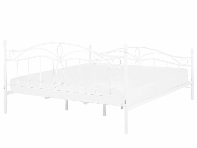 Manželská posteľ 180 cm ANTALIA (s roštom) (biela)