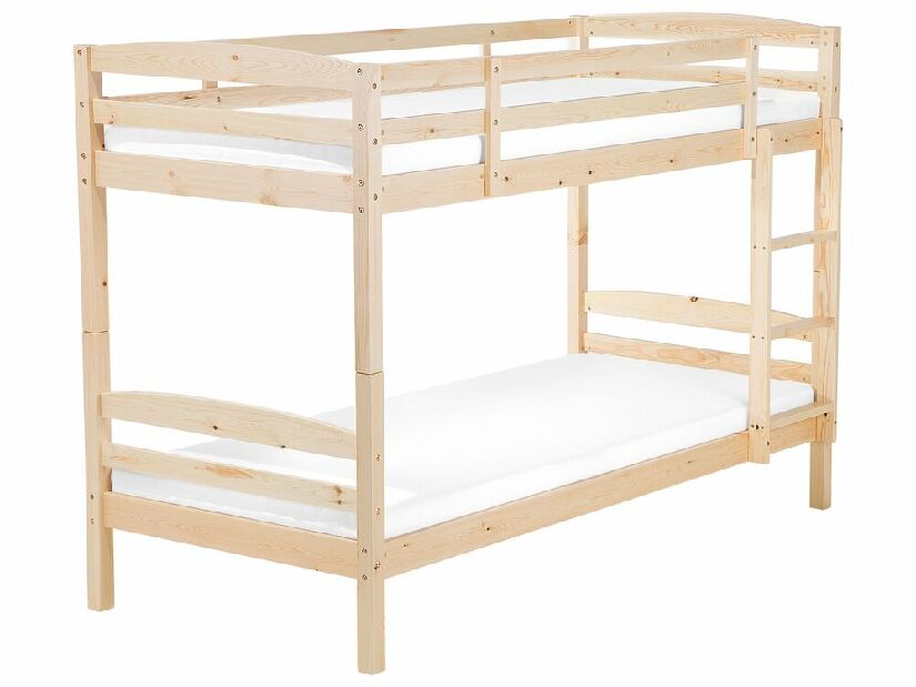 Poschodová posteľ 90 cm RESPOND (s roštom) (svetlé drevo)