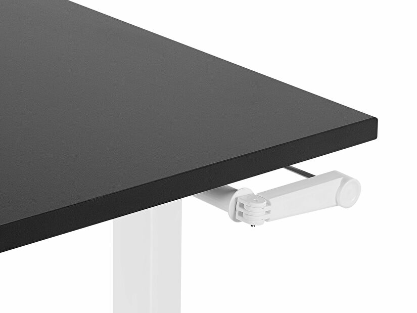 Písací stôl DESIRA II (180x80 cm) (čierna + biela) (manuálne nastaviteľný)