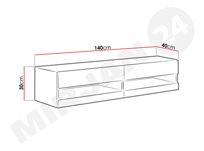 TV stolík Zigo New 140 (biela) (s LED osvetlením) *výpredaj