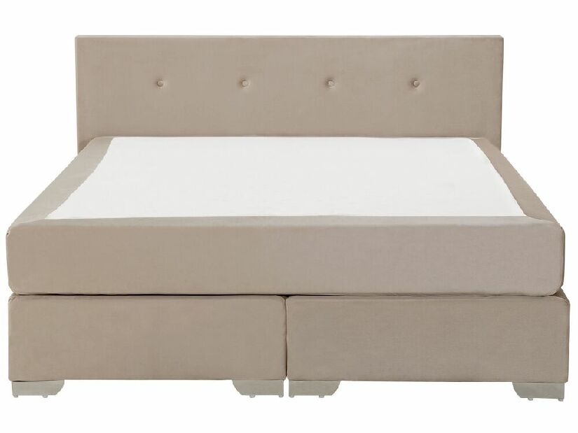 Manželská posteľ Boxspring 160 cm CONSOLE (s roštom a matracom) (béžová)