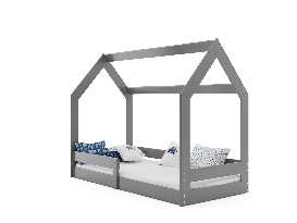 Detská posteľ 80 cm Dormo D (grafit) (s roštom a matracom)