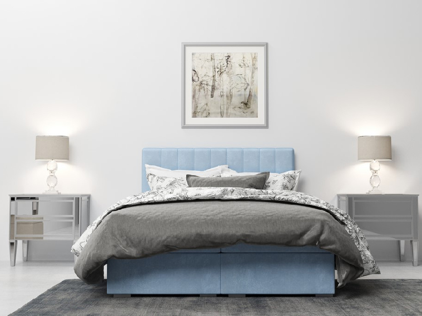 Kontinentálna posteľ 160 cm Ranaly (biela ekokoža) (s úložným priestorom)