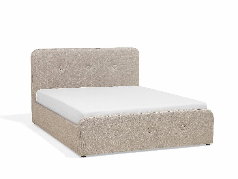 Manželská posteľ 140 cm ROME (s roštom a úl. priestorom) (béžová)