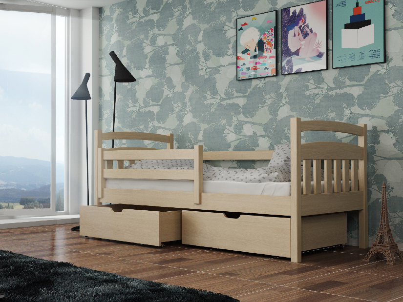 Detská posteľ 90 x 190 cm Susy (s roštom a úl. priestorom) (borovica)