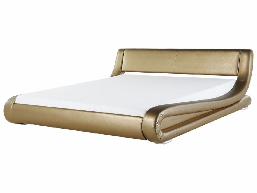 Manželská posteľ 180 cm AVENUE (s roštom) (zlatá)