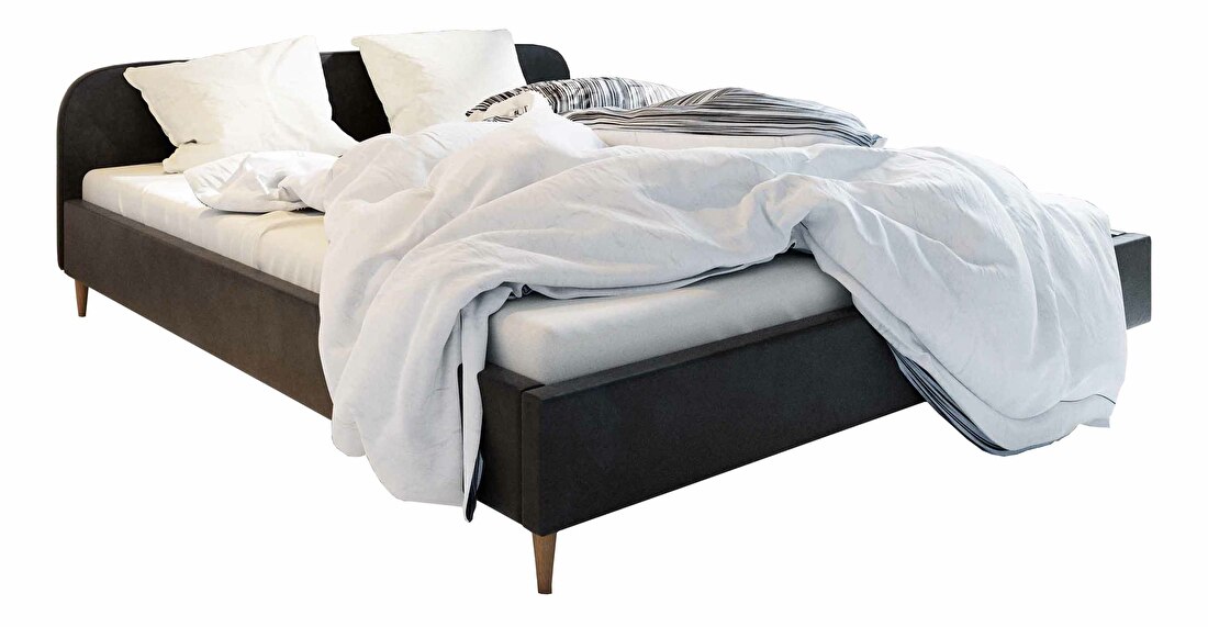 Manželská posteľ 160 cm Lon (čierna) (bez roštu a úložného priestoru)