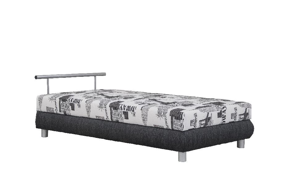 Jednolôžková posteľ 110 cm Blanár Adriana (tmavosivá) (s roštom a matracom Alena) *výpredaj