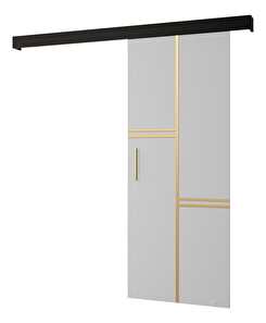 Posuvné dvere 90 cm Sharlene VIII (biela matná + čierna matná + zlatá)