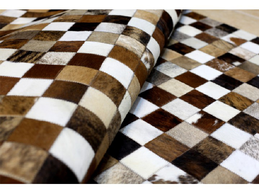 Kožený koberec TYP 03 (hovädzia koža + vzor patchwork) *výpredaj