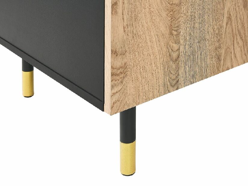 TV stolík/skrinka ALABI (svetlé drevo + čierna)