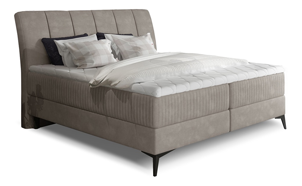Kontinentálna posteľ 160 cm Alberto (béžová) (s matracmi)