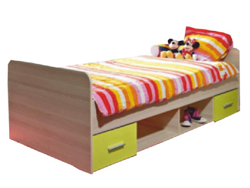 Jednolôžková posteľ 90 cm Emio Typ 04 Zelená