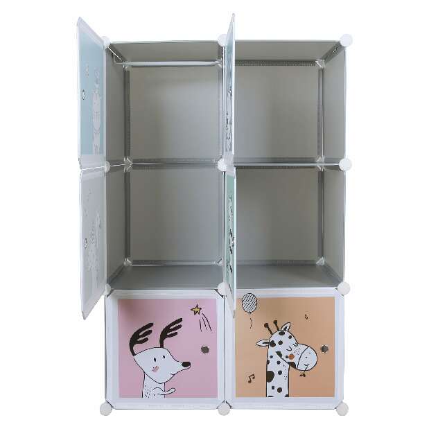 Detská modulárna skriňa Banco (sivá + detský vzor) *výpredaj