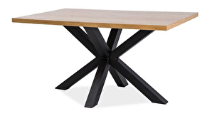Jedálenský stôl 180 cm Cecily (dub + čierny mat) (pre 6 až 8 osôb)